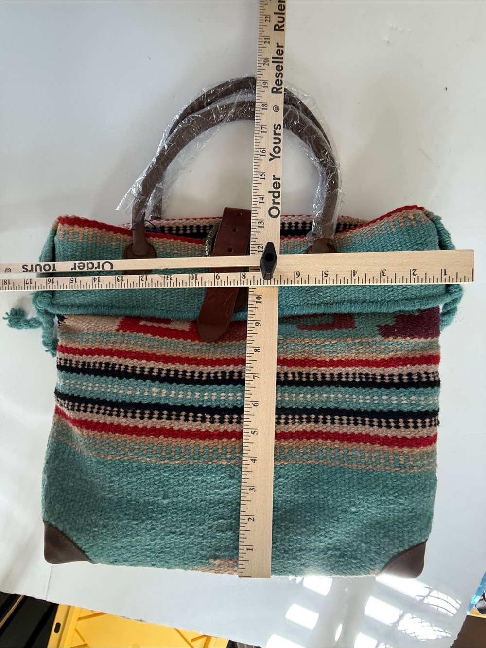 AmeriLeather serape blanket large tote satchel NWT - Picture 3 of 8